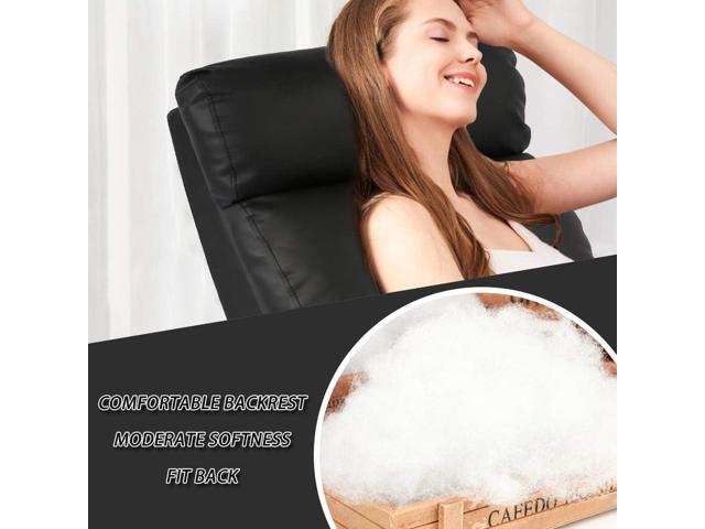 FDW Recliner Chair for Living Room Home Theater Seating Single Reclining Sofa Lounge with Padded Seat Backrest (Black)