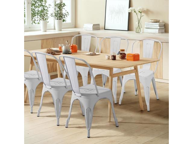 Furmax Metal Dining Chair Indoor Outdoor Use Stackable Chic Side Classic Trattoria Metal Chairs Set of 4 for Kitchen, Dining Room, Bistro and Cafe...