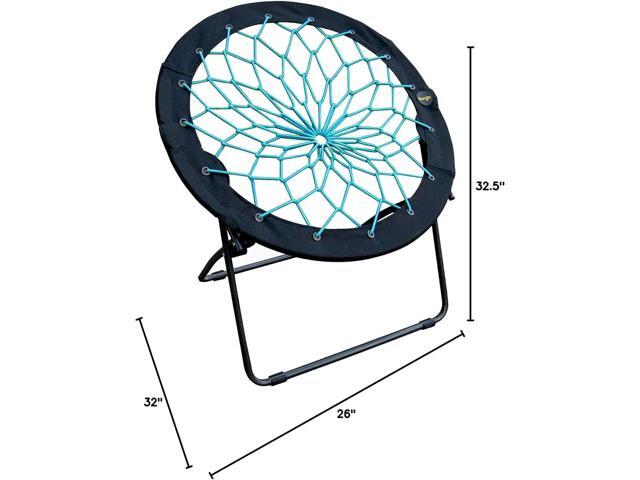 Zenithen Limited Foldable Bunjo Bungee Chair for Dorms, Living Rooms, Bedrooms, Camping, Gaming & Lounging, Teal (Pack of 1)