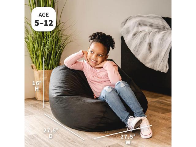 Big Joe Classic Bean Bag Chair, Black Smartmax, Durable Polyester Nylon Blend, 2 feet Round