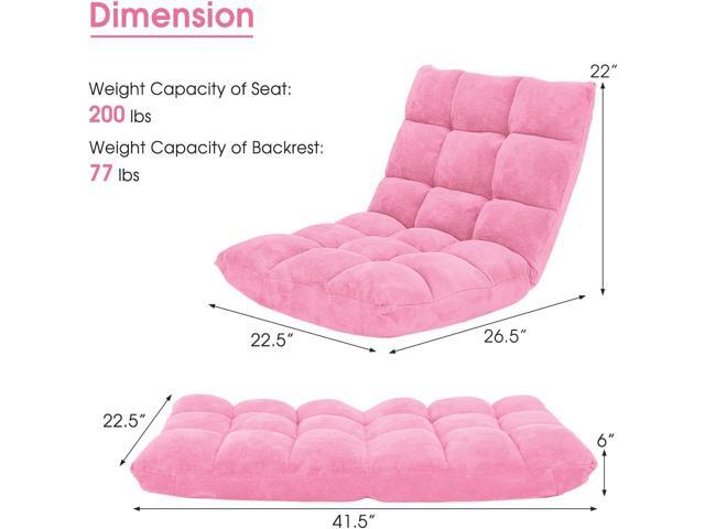 Giantex Floor Chair with Back Support, Folding Sofa Chair with 14 Adjustable Position, Padded Sleeper Bed, Couch Recliner, Floor Gaming Chair,...