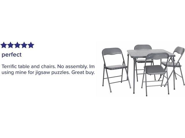 Flash Furniture Madison 5-Piece Folding Card Table and Chairs Set, Portable Event Table and Chairs Set for Indoor and Outdoor Gatherings, Gray