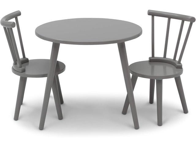 Delta Children Homestead Kids Table & 2 Chairs Set - Ideal for Arts & Crafts, Greenguard Gold Certified, Grey