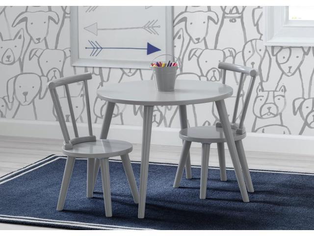 Delta Children Homestead Kids Table & 2 Chairs Set - Ideal for Arts & Crafts, Greenguard Gold Certified, Grey