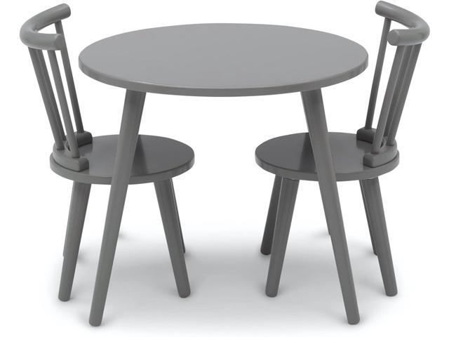 Delta Children Homestead Kids Table & 2 Chairs Set - Ideal for Arts & Crafts, Greenguard Gold Certified, Grey