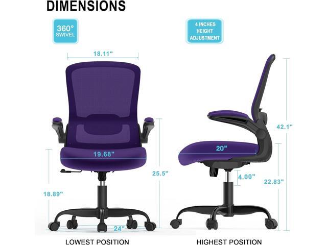 Mimoglad Office Chair, Ergonomic Desk Chair with Adjustable Lumbar Support, High Back Mesh Computer Chair with Flip-up Armrests-BIFMA Passed Task...