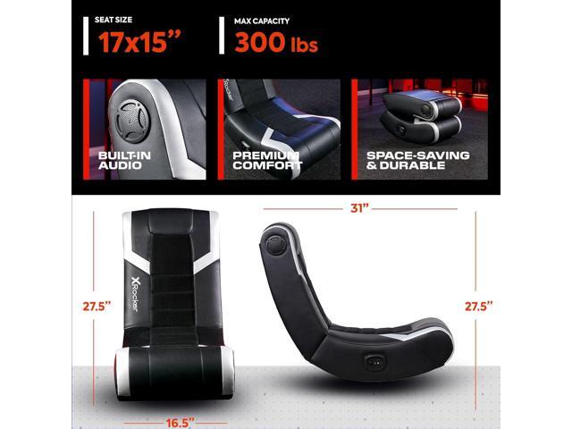 X Rocker Video Gaming Floor Rocker Chair, Built-in Audio, Back to School, Foldable, for Gamers, Bedroom, or Game Room for Boys, Girls, Teens 5-17