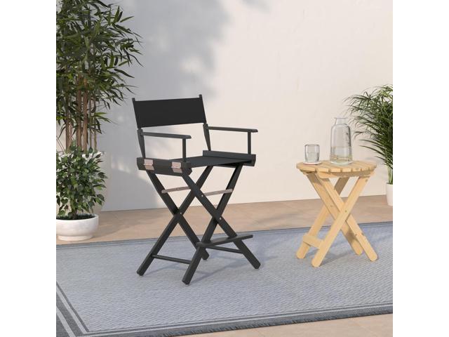 Casual Home 24' Director's Chair Black Frame-with Black Canvas, Counter Height