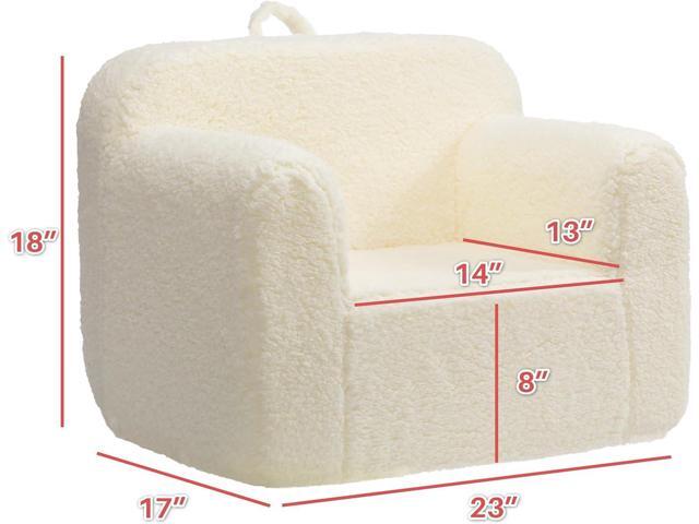 ALIMORDEN Kids Ultra-Soft Snuggle Foam Filled Chair, Toddler Cuddly Sherpa Reading Couch for Boys and Girls, Cream
