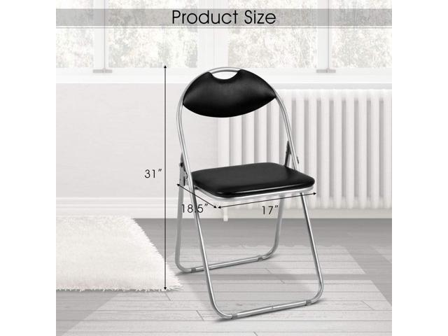 Giantex 2-Pack Folding Chairs Set - Waiting Room Chairs with Padded Seats and Carrying Handle for Desks Home Office Steel Guest Reception Party...