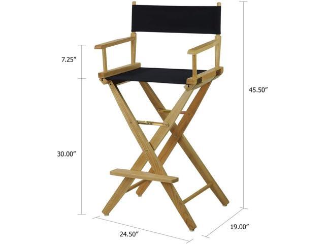 American Trails Extra-Wide Premium 30' Director's Chair Black Frame with Black Canvas, Bar Height