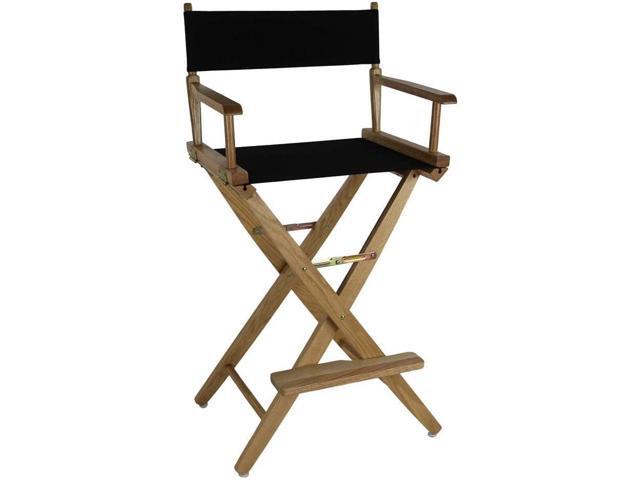 American Trails Extra-Wide Premium 30' Director's Chair Black Frame with Black Canvas, Bar Height