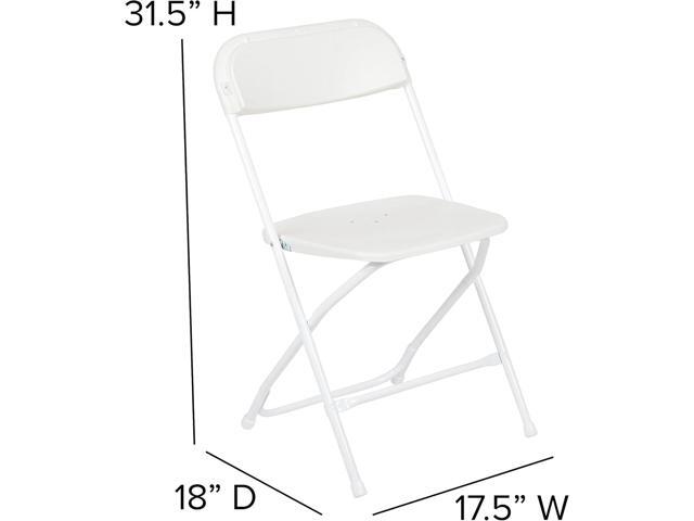 EMMA + OLIVER Set of 2 Plastic Folding Chairs - 650 LB Weight Capacity Lightweight Stackable Folding Chair in White