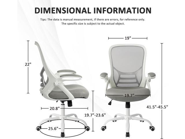 HYLONE Office Chair Ergonomic Desk Chair with Adjustable Armrests, Mesh Executive Chair, Home Office Computer Chairs for Long Hours(Grey)