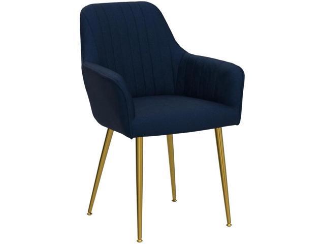 thksbought Set of 2 Velvet Dinning Chairs, Upholstered Accent Chairs with Gold Plating Legs for Living Room Chairs(Blue)