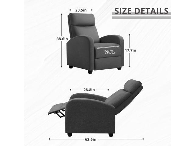 JUMMICO Recliner Chair Adjustable Home Theater Single Recliner Sofa Furniture with Thick Seat Cushion and Backrest Modern Living Room Recliners...
