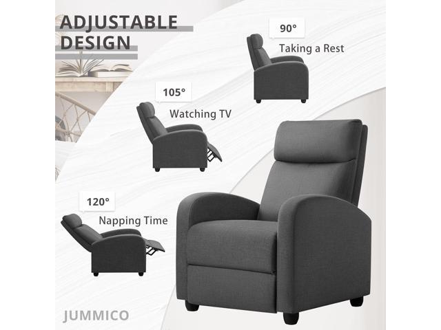 JUMMICO Recliner Chair Adjustable Home Theater Single Recliner Sofa Furniture with Thick Seat Cushion and Backrest Modern Living Room Recliners...
