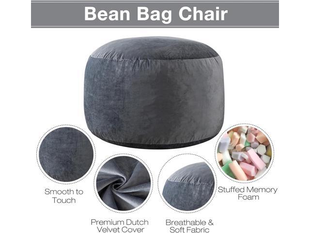Large Bean Bag Chair for Adults/Kids with Filling, 4 ft Memory Foam Bean Bag Chairs with Filler Included, Ultra Soft Dutch Velvet Fabric, Bean Bag...