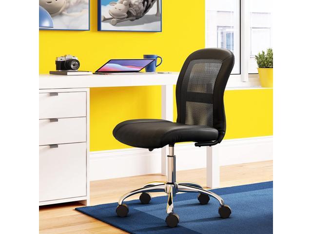 Serta Essential Armless DeskChair, Small Task Chair with Wheels, Breathable Mesh Back, SertaQuality Foam Cushion Seat for Comfort, Functional,...