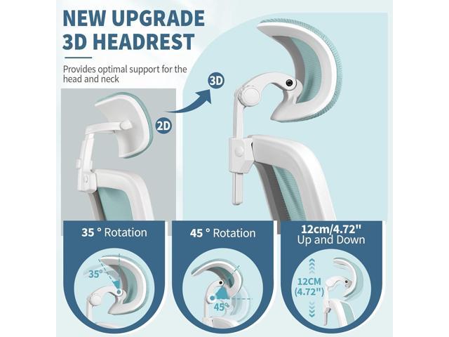 FelixKing Ergonomic Office Chair, Headrest Desk Chair Office Chair with Adjustable Lumbar Support, Home Office Swivel Task Chair with High Back and...
