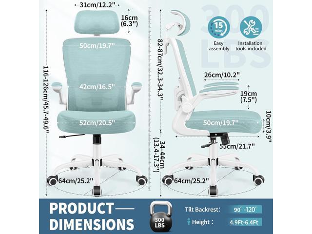FelixKing Ergonomic Office Chair, Headrest Desk Chair Office Chair with Adjustable Lumbar Support, Home Office Swivel Task Chair with High Back and...