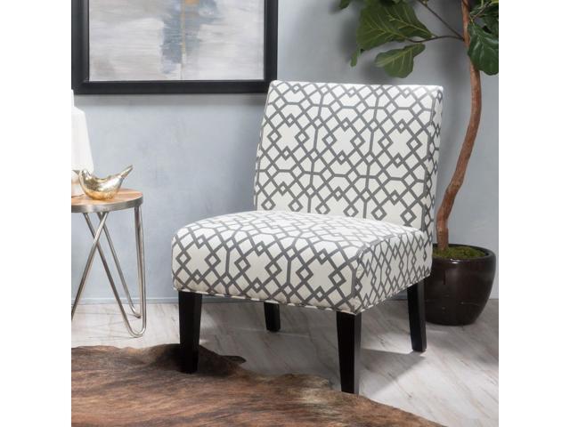 Christopher Knight Home Kassi Fabric Accent Chair, Grey Geometric Patterned