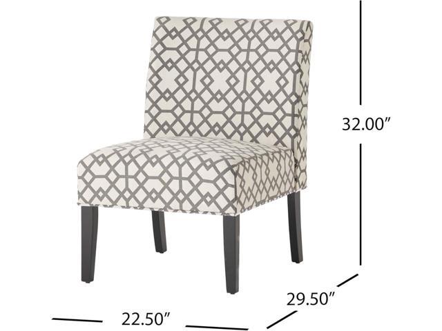 Christopher Knight Home Kassi Fabric Accent Chair, Grey Geometric Patterned