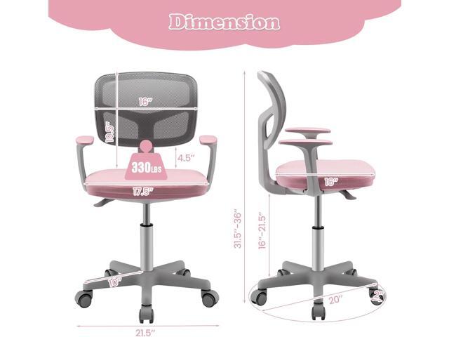 Giantex Kids Desk Chair, Children Computer Chair with Wheels and Y-Shaped Lumbar Support, Mesh Kids Study Seating, Height Adjustable Desk Chair for...