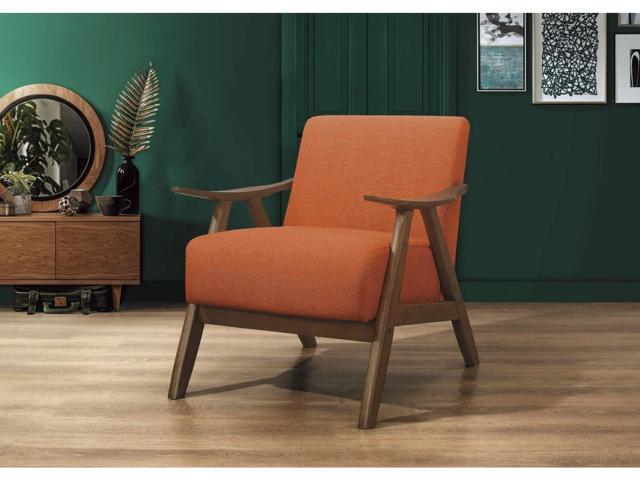 Lexicon Mid Century Modern Accent Chair with Solid Wood Frame in Walnut Finish, Upholstered Living Room Lounge Arm Chair, Thick and Comfy...