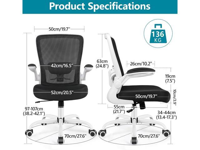 FelixKing Office Chair, Ergonomic Desk Chair Breathable Mesh Chairs Adjustable High Back Lumbar Support Flip-up Armrests, Executive Rolling Swivel...