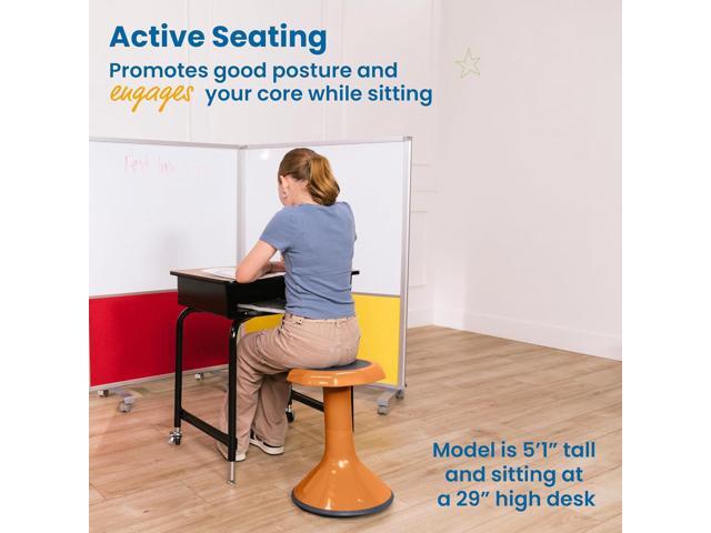 ECR4Kids ACE Active Core Engagement Wobble Stool, 18-Inch Seat Height, Flexible Seating, Orange