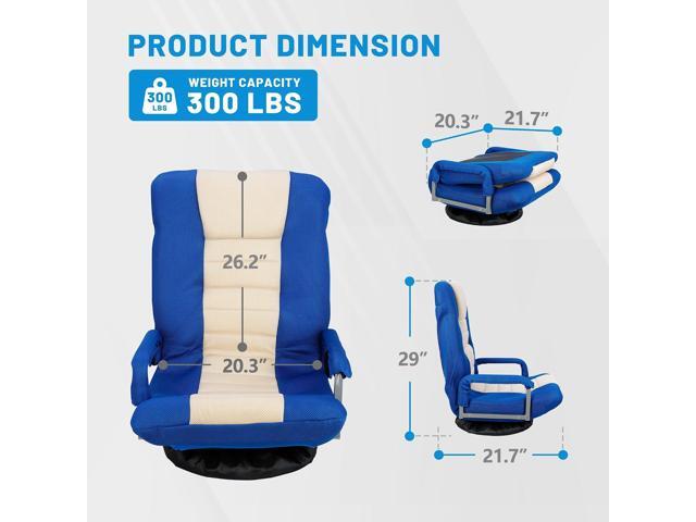 360 Degree Swivel Gaming Chair Foldable Floor Sofa Chair for TV Reading Playing Video Games with Lumbar Support, Armrest Handles, Adjustable...