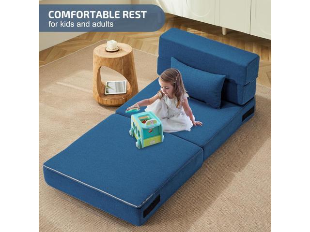 Folding Sofa Bed with Pillow- Convertible Chair Floor Couch & Sleeping Mattress, Foldable Memory Foam Sleeper for Living Room/Dorm/Guest Room/Home...
