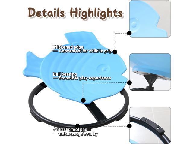 Sensory Spinning Chair for Kids with Autism & ADHD, Swivel Chair for Indoor/Outdoor Use, Sit and Spin Toys, Fish-Shaped Sensory Chairs for Autistic...