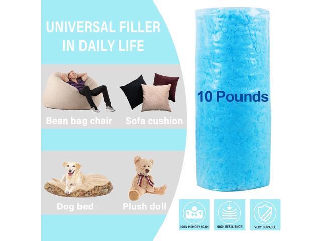 DR. DUDU 10lbs Shredded Memory Foam Filling for Bean Bag Filler, Soft and Convenient Pillow Stuffing Foam for Couch Cushion Dog Bed Chair Arts...