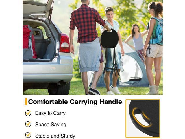 TAVR Furniture Portable Folding Chair with Handle, Heavy Duty Round Fold Stool Chair with 500lbs Capacity for Adults, 18 Inch Foldable Stool for...