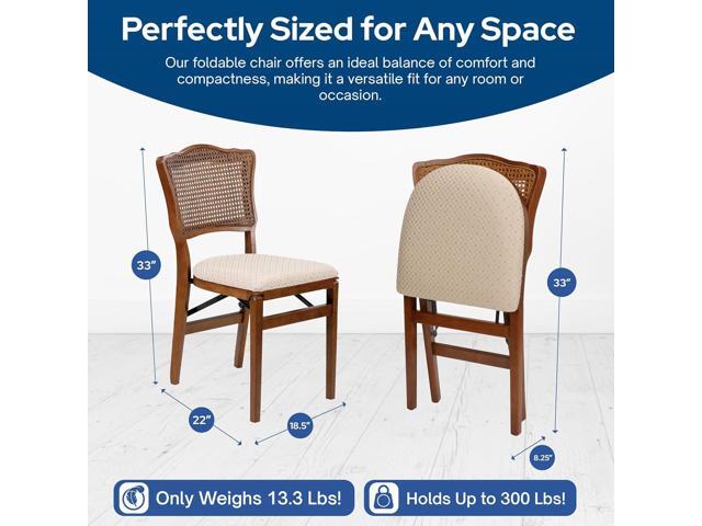 Stakmore French Cane Back Folding Chair Finish, Set of 2, Fruitwood