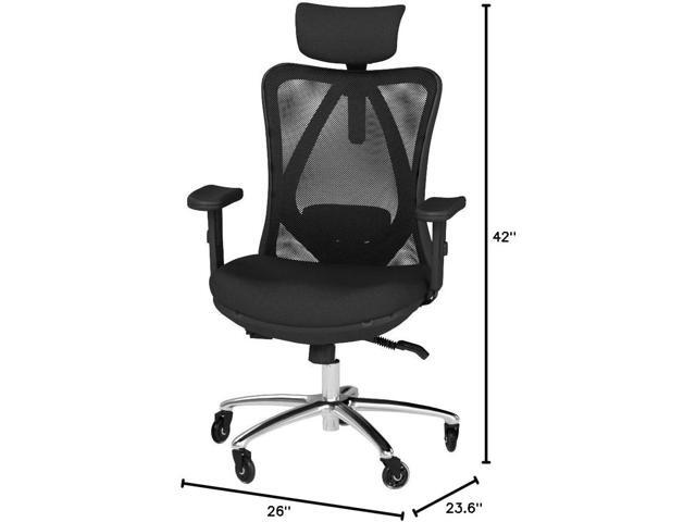 Duramont Ergonomic Office Chair - Adjustable Desk Chair with Lumbar Support and Rollerblade Wheels - High Back Chairs with Breathable Mesh - Thick...