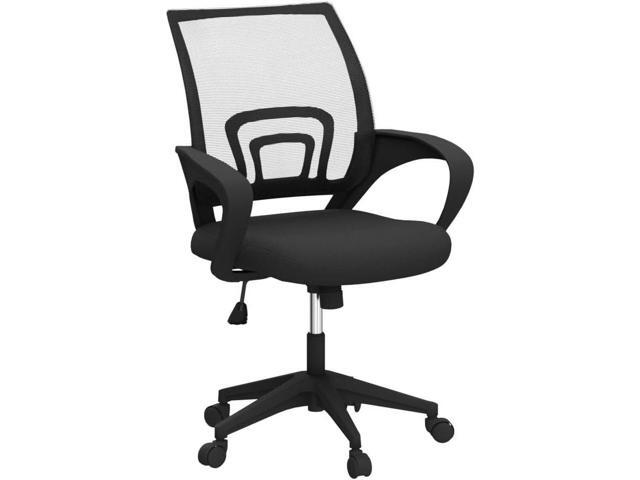 Yaheetech Office Chair Mid Back Swivel Lumbar Support Desk Chair, Height Adjustable Computer Ergonomic Mesh Chair with Armrest Black, 2-Pack