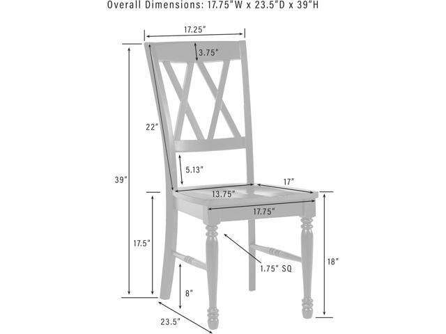Crosley Furniture Shelby Traditional Wood X-Back Dining Room Chairs Set of 2, Kitchen Chair, Distressed White
