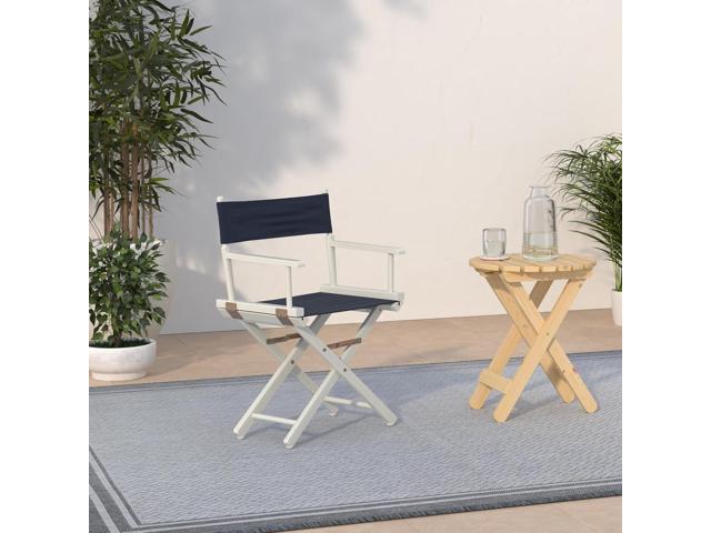 Casual Home 18' Director's Chair White Frame with Navy Canvas