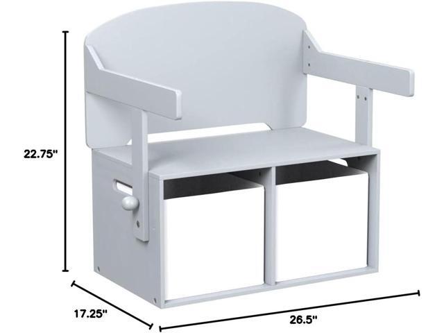 Delta Children MySize Kids Convertible Activity Bench - Greenguard Gold Certified, Grey
