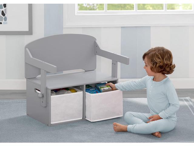 Delta Children MySize Kids Convertible Activity Bench - Greenguard Gold Certified, Grey