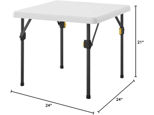 Living & More 24inch Kids Square Folding Table, Light Weight, No Assembly, Toddler