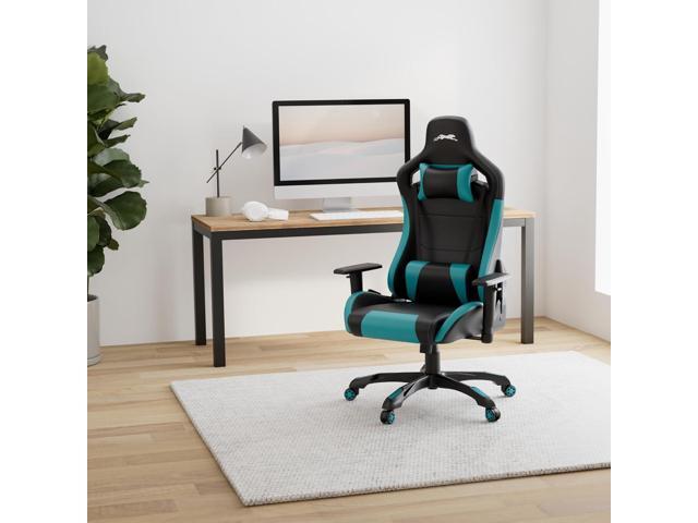 Leopard Gaming Chair, High Back PU Leather Office Chair, Adjustable Video Gaming Chairs, Swivel Racing Chair with Adjustable Armrest (Black/Light...