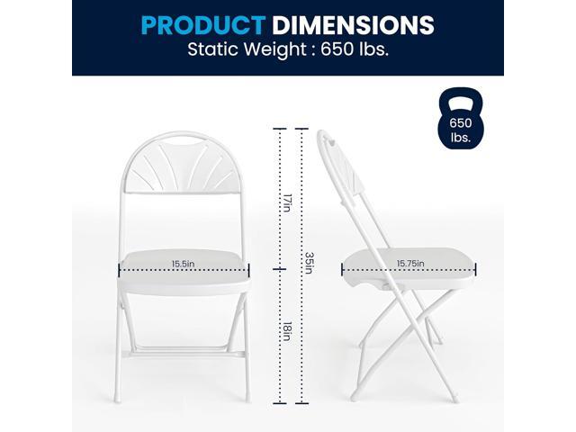 Flash Furniture 2 Pack HERCULES Series 650 lb. Capacity White Plastic Fan Back Folding Chair