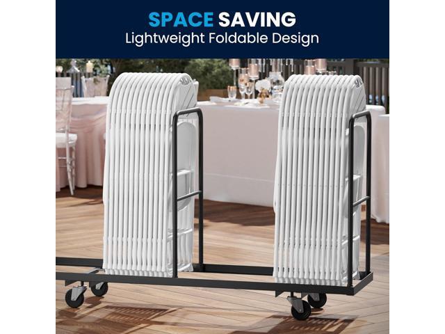 Flash Furniture 2 Pack HERCULES Series 650 lb. Capacity White Plastic Fan Back Folding Chair