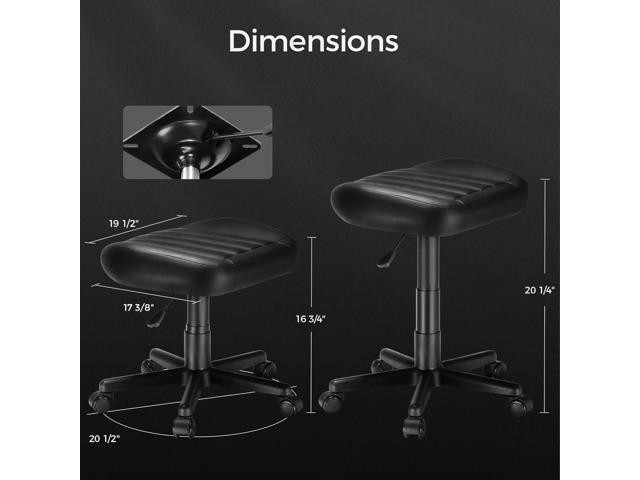 EUREKA ERGONOMIC Multi-Use Stool, Height Adjustable Swivel Rolling Stool Chair W Wheels, Ottoman Footrest for Gaming, Home Office, Black