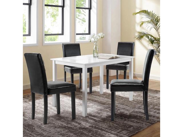 LSSPAID Dining Chairs Set of 4, PU Leather Padded Upholstered Modern Parson Chair, Dining Room Chairs with Solid Wood Legs for Kitchen Living Room,...