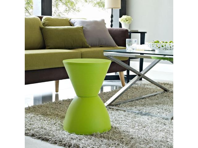 Modway Haste Contemporary Modern Hourglass Accent Stool in Green